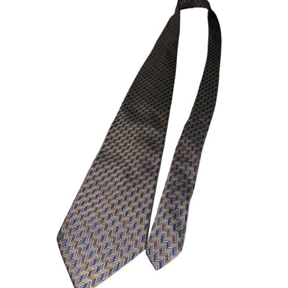 Giorgio Redaelli Mens 100% Silk Tie Made In Italy Blue Yellow - Picture 3 of 7